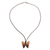 Collar con colgante de madera - Collar con colgante de mariposa de madera marrón claro de Perú