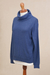 Cotton blend pullover, 'Royal Blue Versatility' - Knit Cotton Blend Pullover in Solid Royal Blue from Peru (image 2f) thumbail