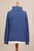Cotton blend pullover, 'Royal Blue Versatility' - Knit Cotton Blend Pullover in Solid Royal Blue from Peru (image 2g) thumbail
