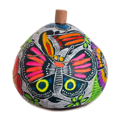 Colorful Gourd Decorative Jar from Peru