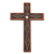 Copper and wood wall cross, 'Faith Glitters' - Copper and Wood Wall Cross with Pyrite Accents from Peru thumbail