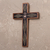Copper and wood wall cross, 'Faith Glitters' - Copper and Wood Wall Cross with Pyrite Accents from Peru (image 2b) thumbail