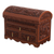 Leather and cedar wood jewelry chest, 'Impressive Birds' - Bird Pattern Leather and Cedar Wood Jewelry Chest from Peru thumbail