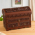 Leather and cedarwood jewelry chest, 'Paradise in the Forest' - Forest Pattern Leather and Cedarwood Jewelry Chest (image 2) thumbail