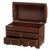 Leather and cedarwood jewelry chest, 'Paradise in the Forest' - Forest Pattern Leather and Cedarwood Jewelry Chest (image 2d) thumbail