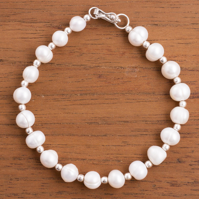 Cultured pearl beaded bracelet, Shimmering Peru