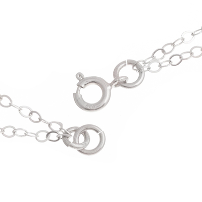 Halskette mit Anhänger aus Sterlingsilber - Herzförmige Halskette mit Anhänger aus Sterlingsilber aus Peru