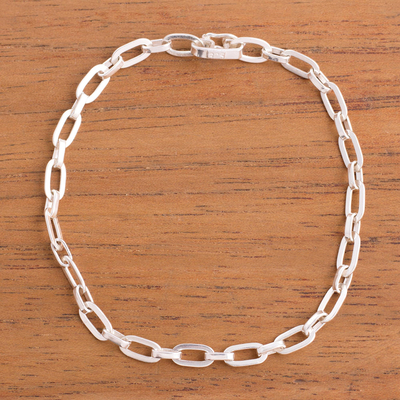 Sterling silver link bracelet, Minimalist Flair