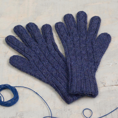 handschuhe aus 100 % Alpaka - Handschuhe aus 100 % Alpaka in Indigo aus Peru