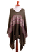 Cotton blend poncho, 'Olive Andes' - Geometric Cotton Blend Poncho in Olive from Peru (image 2a) thumbail