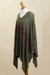 Cotton blend poncho, 'Olive Mountain' - Woven Cotton Blend Poncho in Olive Green from Peru (image 2d) thumbail