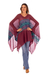 Cotton blend poncho, 'Andean Charm' - Cotton Blend Poncho in Cerise and Blue from Peru (image 2a) thumbail