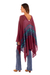 Cotton blend poncho, 'Andean Charm' - Cotton Blend Poncho in Cerise and Blue from Peru (image 2d) thumbail