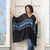 Cotton blend poncho, 'Seasonal Escape' - Artisan Crafted Cotton Blend Poncho in Black and Blue thumbail