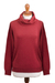 Cotton blend pullover, 'Red Versatility' - Knit Cotton Blend Pullover in Solid Red from Peru (image 2a) thumbail