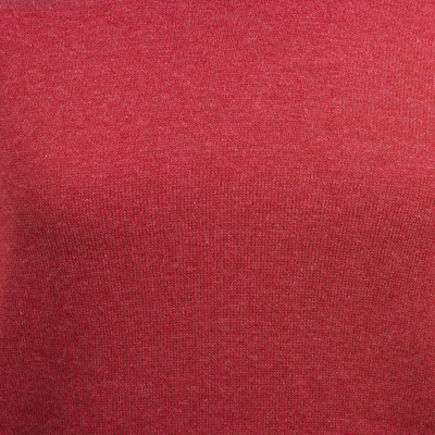 Cotton blend pullover, 'Red Versatility' - Knit Cotton Blend Pullover in Solid Red from Peru