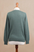Cotton blend cardigan, 'Simple Style in Jade' - Cotton Blend Green Cardigan Sweater from Peru (image 2h) thumbail