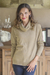 Cotton blend pullover, 'Taupe Versatility' - Cotton Blend Pullover in Taupe from Peru thumbail