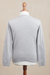 Men's cotton blend pullover, 'Warm Adventure in Pearl Grey' - Men's V-Neck Cotton Blend Pullover in Pearl Grey from Peru