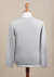 Men's crew neck sweater, 'Casual Comfort in Grey' - Men's Crew Neck Cotton Blend Pullover in Pearl Grey