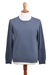 Men's cotton blend pullover, 'Casual Comfort in Indigo' - Men's Crew Neck Cotton Blend Pullover in Indigo from Peru (image 2a) thumbail