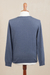 Men's cotton blend pullover, 'Casual Comfort in Indigo' - Men's Crew Neck Cotton Blend Pullover in Indigo from Peru (image 2e) thumbail