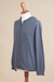 Men's cotton blend hoodie, 'Indigo Adventure' - Indigo Blue Cotton Blend Men's Hoodie Sweater (image 2c) thumbail