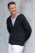Men's hoodie, 'Casual Comfort in Black' - Black Cotton Blend Men's Hoodie Sweater