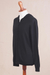 Men's cotton blend hoodie, 'Licorice Black Adventure' - Black Cotton Blend Men's Hoodie Sweater (image 2c) thumbail