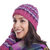 100% alpaca hat, 'Striped Dream' - Striped 100% Alpaca Crocheted Hat from Peru (image 2a) thumbail