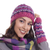 100% alpaca hat, 'Striped Dream' - Striped 100% Alpaca Crocheted Hat from Peru (image 2c) thumbail