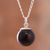 Obsidian pendant necklace, 'Hypnotic Orb' - Obsidian Orb Pendant Necklace Crafted in Peru (image 2) thumbail