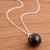 Obsidian pendant necklace, 'Hypnotic Orb' - Obsidian Orb Pendant Necklace Crafted in Peru (image 2b) thumbail