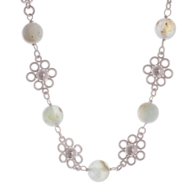 Opal link necklace, 'Elegant Andes' - Natural Opal Link Necklace from Peru