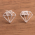 Sterling silver button earrings, 'Diamond Prism' - Peruvian Sterling Silver Diamond Motif Button Earrings