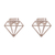 Sterling silver button earrings, 'Diamond Prism' - Peruvian Sterling Silver Diamond Motif Button Earrings