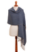 100% alpaca shawl, 'Elegant Girl' - Geometric 100% Alpaca Shawl Woven in Peru (image 2a) thumbail