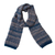 100% alpaca scarf, 'Geometric Signals' - Blue & Grey Geometric Knit 100% Alpaca Wrap from Peru