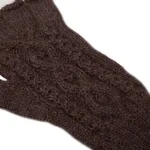 100% alpaca fingerless gloves, 'Warm Mahogany' - Hand-Knit 100% Alpaca Fingerless Gloves in Mahogany