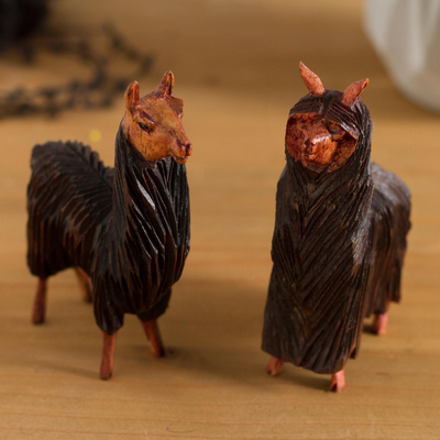 Wood figurines, Steadfast Friends (pair)