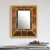 Reverse-painted glass wall mirror, 'Colonial Glam' - Gold-Tone Reverse-Painted Glass Wall Mirror from Peru thumbail