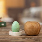 Chrysocolla gemstone figurine, 'Calming Ovus' - Egg-Shaped Chrysocolla Gemstone Figurine from Peru