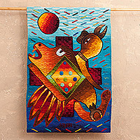 Alpaca blend tapestry, 'Inca Trilogy' - Handwoven Alpaca Blend Inca Trilogy Tapestry from Peru