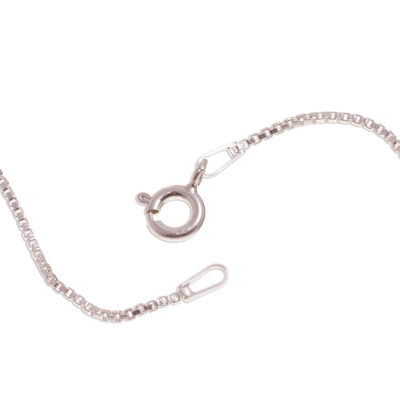 Halskette mit filigranem Anhänger aus Sterlingsilber - Kreisförmige Halskette mit filigranem Anhänger aus Sterlingsilber