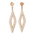 Gold plated sterling silver filigree dangle earrings, 'Diamond Tradition' - Diamond-Shaped Gold Plated Sterling Silver Filigree Earrings thumbail