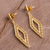 Gold plated sterling silver filigree dangle earrings, 'Diamond Tradition' - Diamond-Shaped Gold Plated Sterling Silver Filigree Earrings (image 2b) thumbail