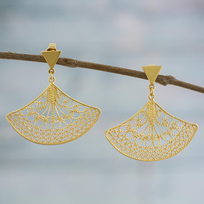 24ct Gold Vermeil Triangle Hoop Earrings gold plated 925 sterling silver large woman's earrings handmade jewellery