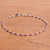 Garnet link anklet, 'Lovely Orbs' - Garnet and Silver Link Anklet Crafted in Peru (image 2b) thumbail