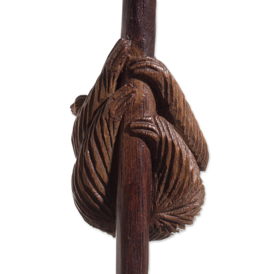 Wood sculpture, 'Mother Sloth' - Cedar Wood Mother Sloth Sculpture from Peru