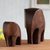 Wood figurines, 'Dark Brown Elephants' (pair) - Cedar Wood Elephant Figurines from Peru (Pair) (image 2) thumbail